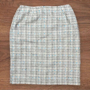 Y2K Joan Leslie Skirt - Size 12P Mid Century Style Plaid Zipper Elastic Sides